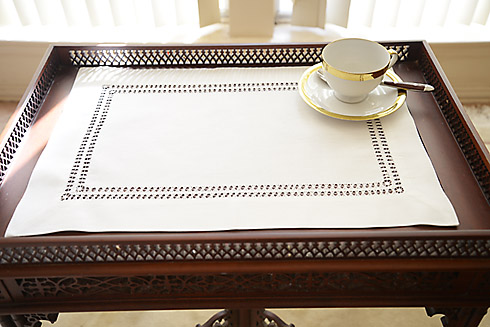 Double Twisted Hemstitch Placemat. Coconut Milk color 14"x20.